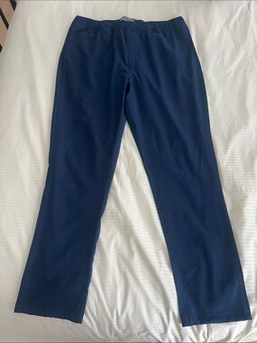 BURLEBO Men's Dark Blue Elastic-Waist Jogger Pants